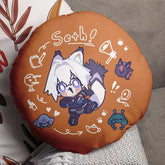 Zenless Zone Zero Asaba Harumasa & Seth Chibi Round Plush Pillow